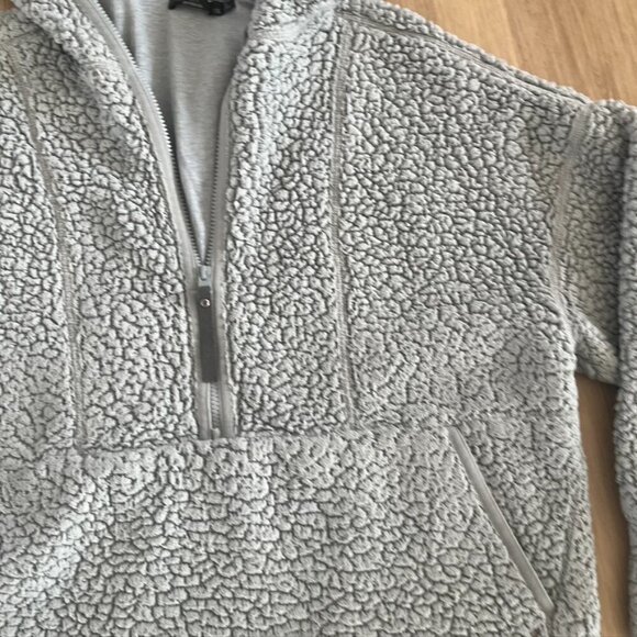 ** Prana half zip hoodie Sherpa gray hooded sweater 1X - Picture 5 of 10